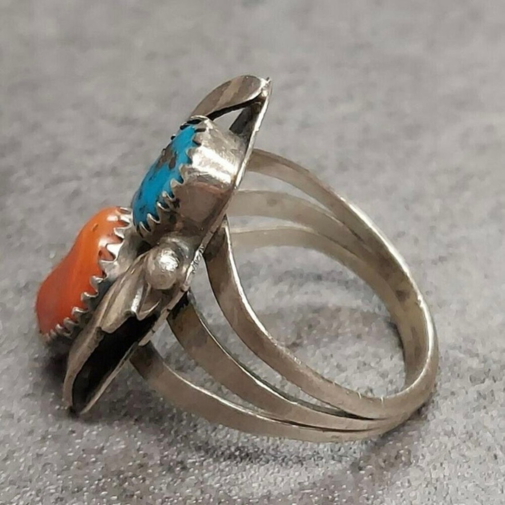 Sterling Silver Navajo Turquoise Ring Size 7.5 5.5G - Picture 2 of 4